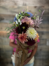 Load image into Gallery viewer, The Lush Bouquet, An Extra-Large Mix of Seasonal Flowers and Foliage- PICK UP or Delivery available within a half hour of our farm in Stuyvesant, NY